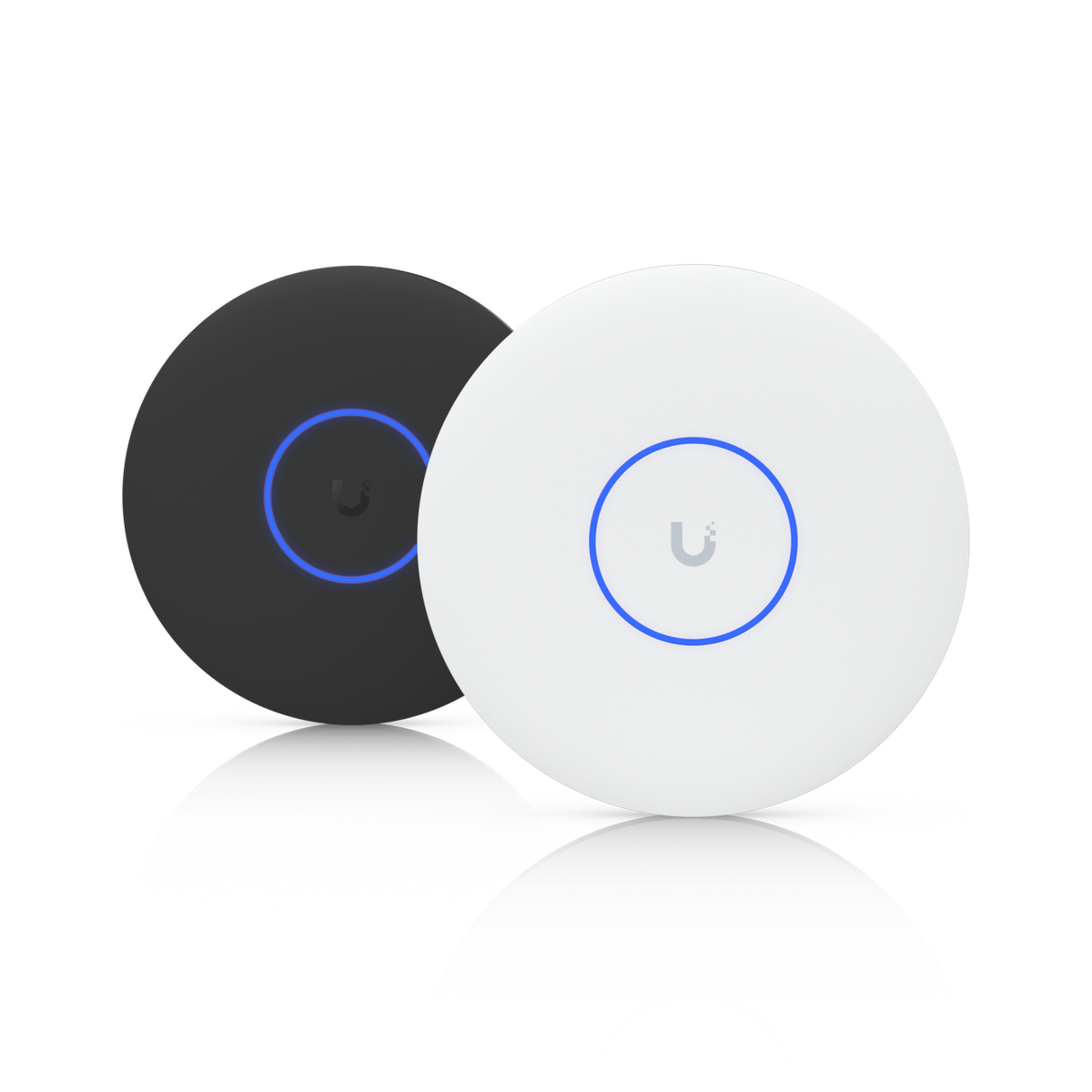 Black and white UniFi U7 Pro XG ceiling-mounted WiFi 7 access points
